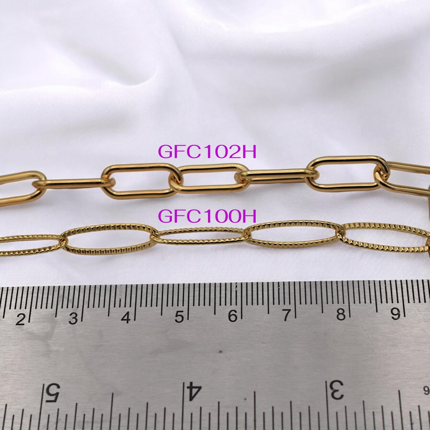 Chain By The Foot Gold Filled Alternative Chain, Paperclip Rectangle Or Textured Oval (Gold , Jewelry Supply, DIY Lengths)