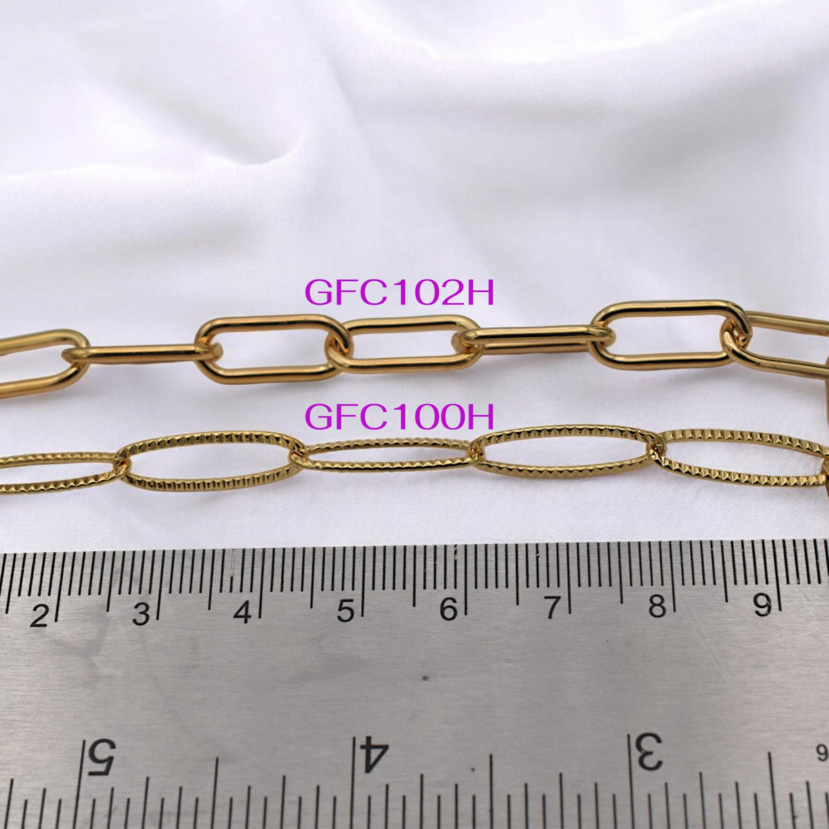 Chain By The Foot Gold Filled Alternative Chain, Paperclip Rectangle Or Textured Oval (Gold , Jewelry Supply, DIY Lengths)