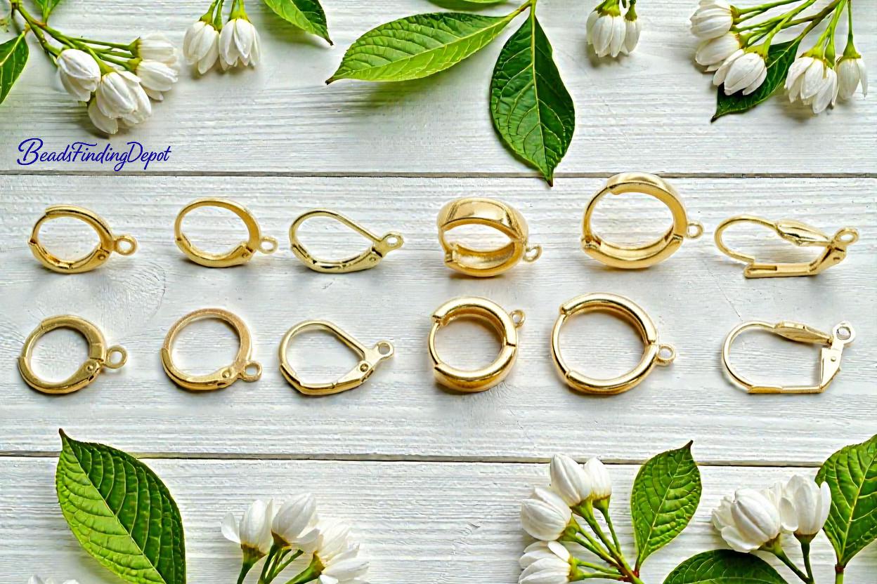 Lever Back Earring Hooks Jewelry Findings, Warm Gold Tone (Multiple Sizes, Secure Closure, Comfortable Wear)