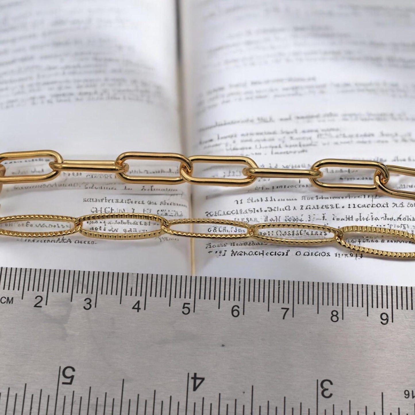 Chain By The Foot Gold Filled Alternative Chain, Paperclip Rectangle Or Textured Oval (Gold , Jewelry Supply, DIY Lengths)