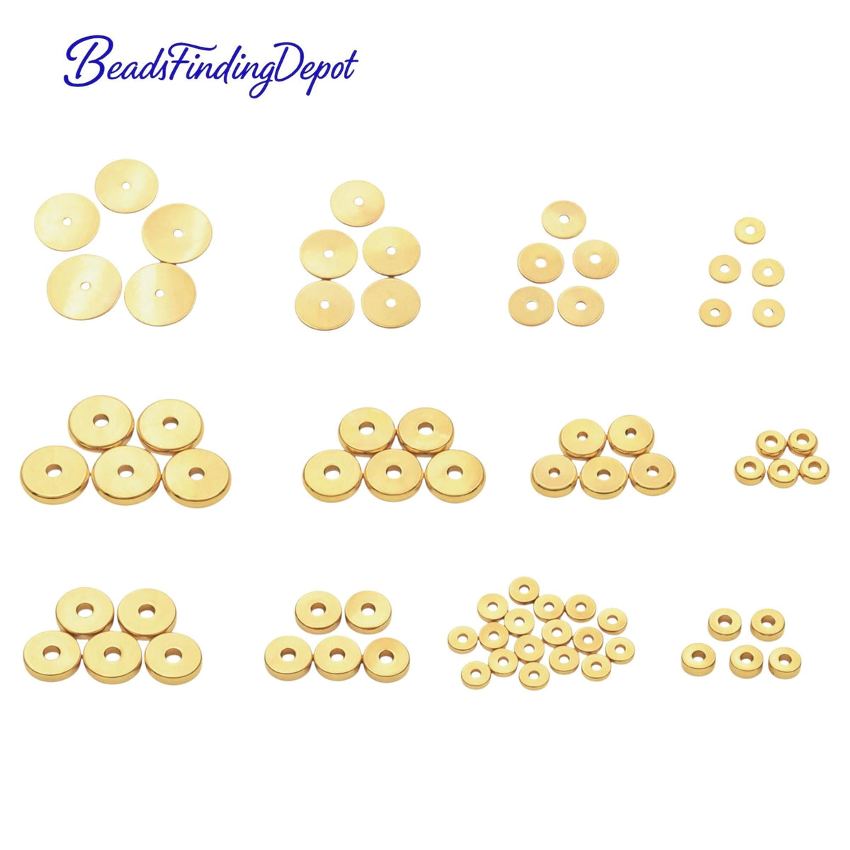 Gold filled look EP rondel spacer beads in 4mm with smooth seamless finish.
Cuentas separadoras rondel EP en color oro de 4mm con acabado liso y sin costuras.