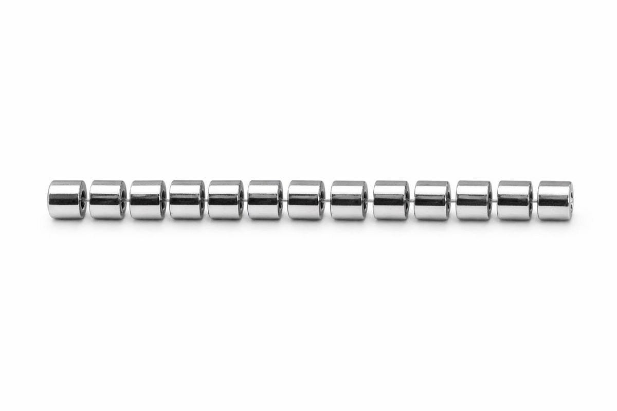 Stainless steel cylinder roundel spacer beads in 6x4mm and 8x4mm for jewelry making
Cuentas separadoras cilíndricas de acero inoxidable en 6x4mm y 8x4mm para bisutería
