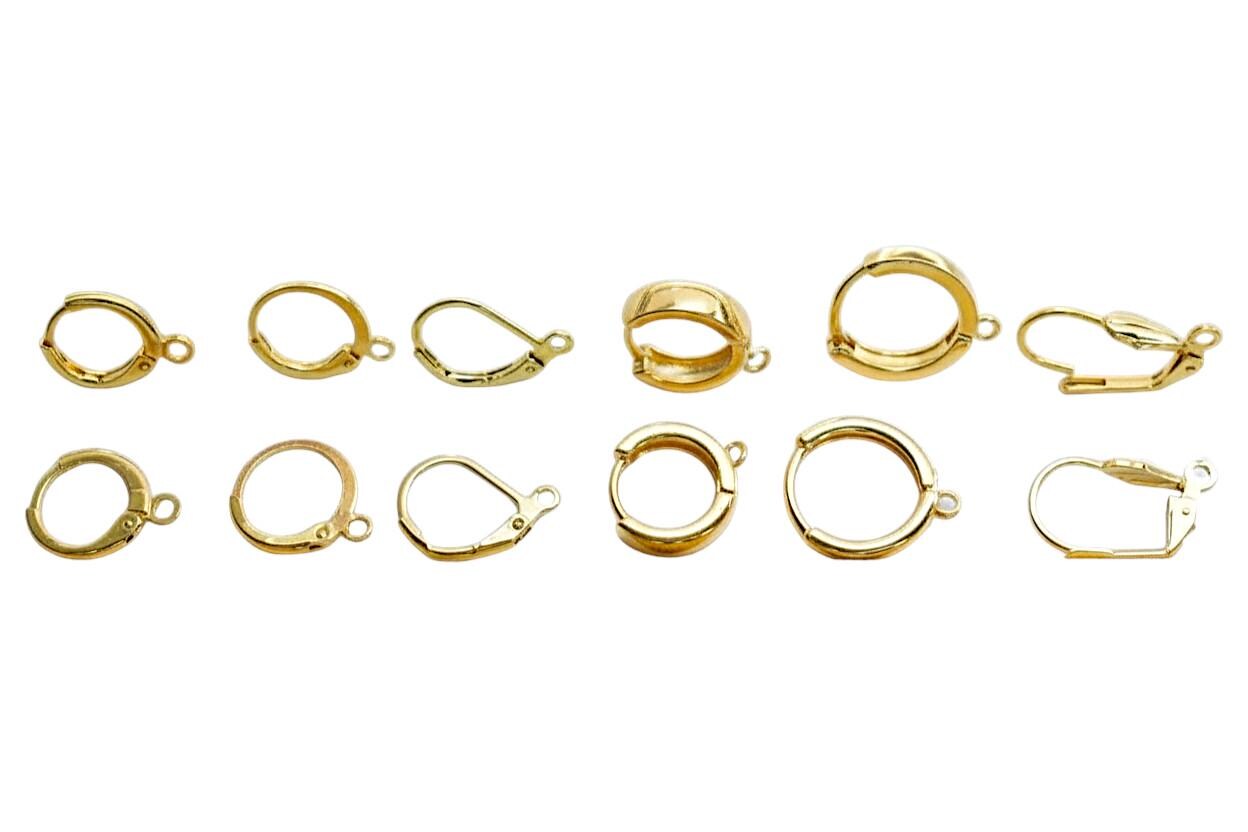 Lever Back Earring Hooks Jewelry Findings, Warm Gold Tone (Multiple Sizes, Secure Closure, Comfortable Wear)