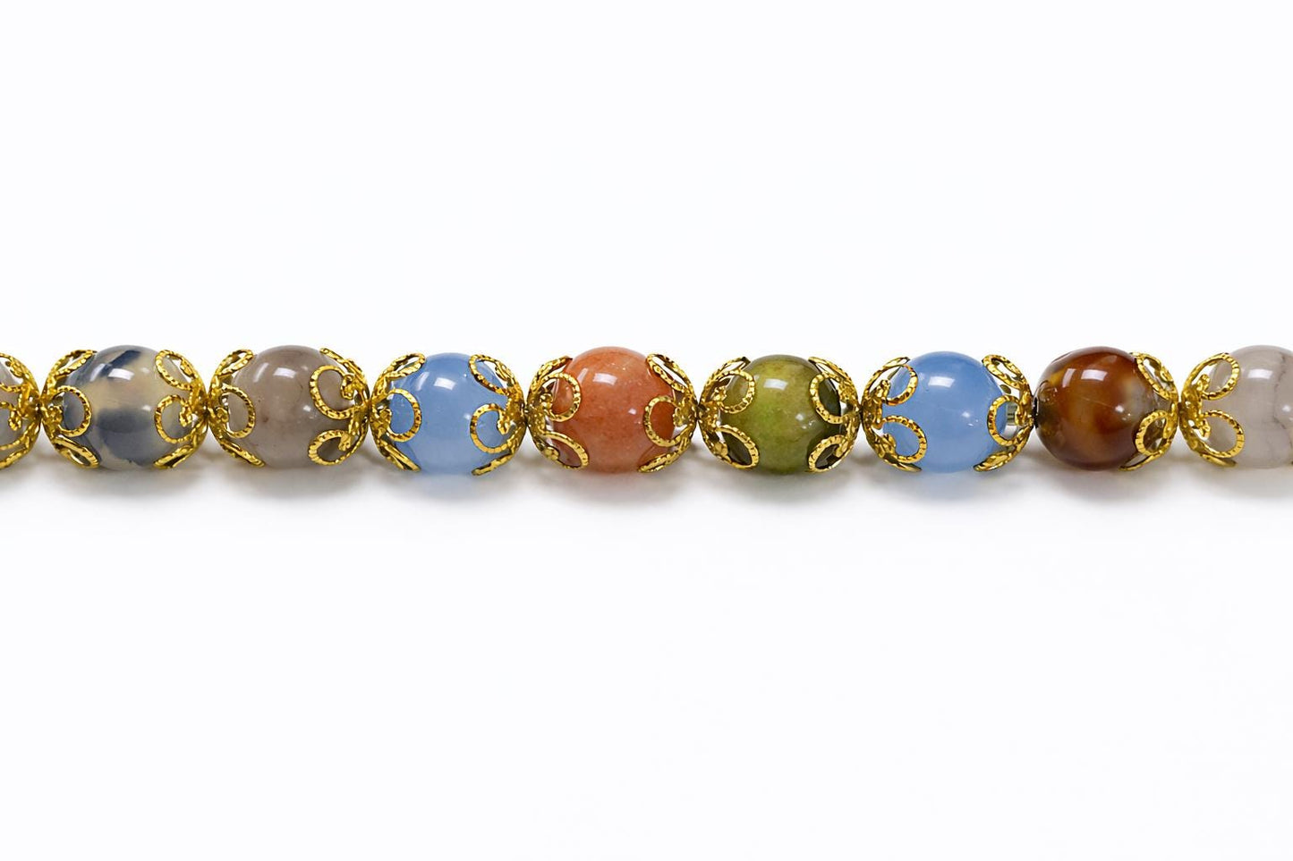 Flower Bead Caps, Filigree Spacers, Stainless Steel, 7mm (Gold Silver Tone)