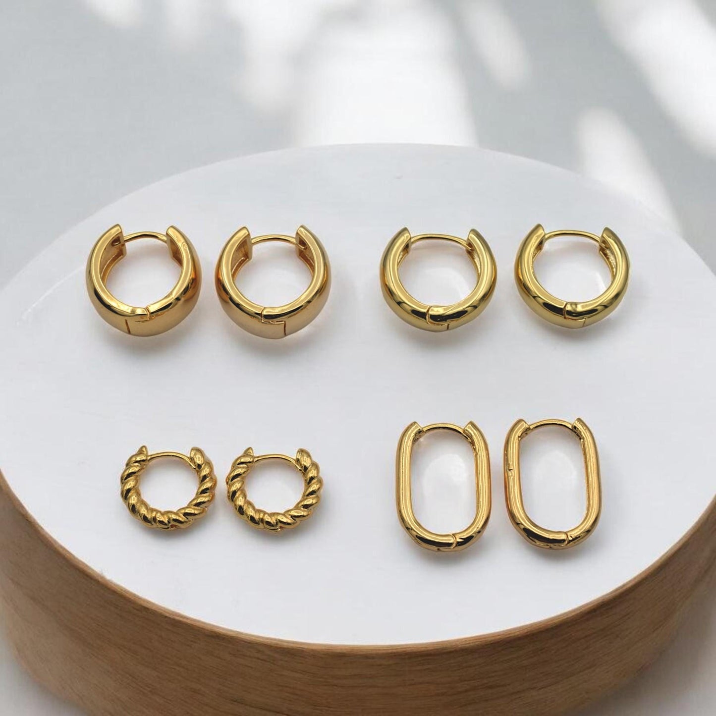 A collection of all five hoop styles arranged neatly, showcasing the complete "Jewelry Making Supplies" set for creators.