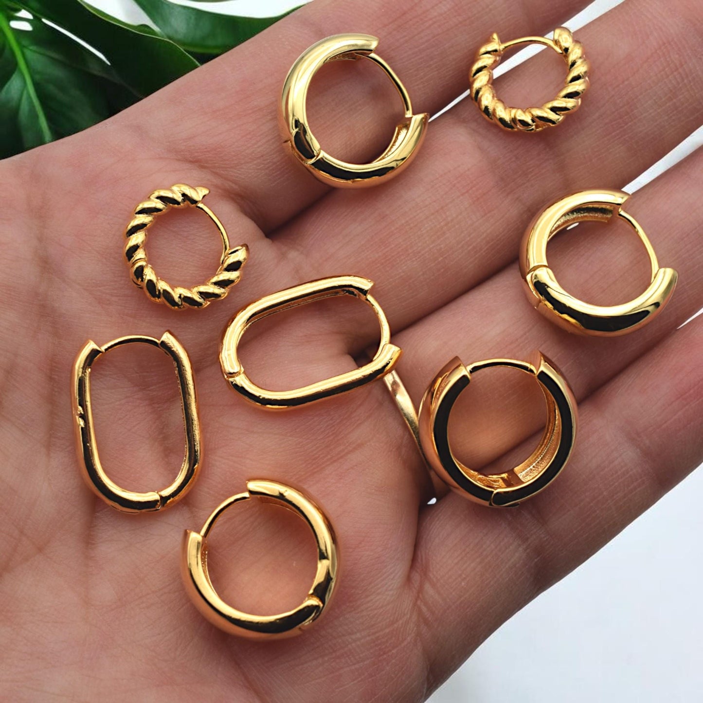 A collection of all five hoop styles arranged neatly, showcasing the complete "Jewelry Making Supplies" set for creators.