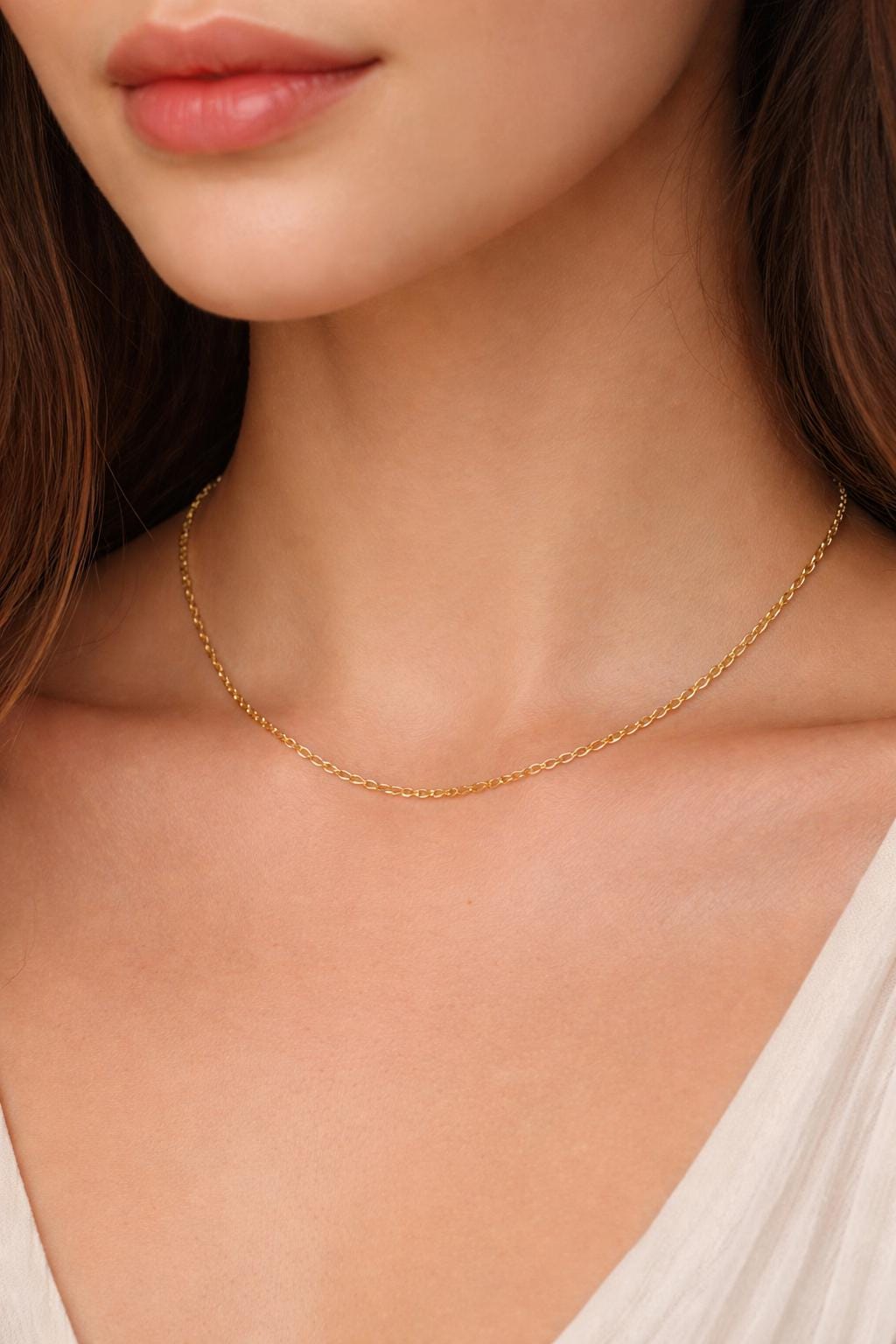 Dainty Gold Plated Chain Material: Refined Smooth Links, Rust Resistant (2-3mm Width, Stainless Steel, Jewelry Craft)