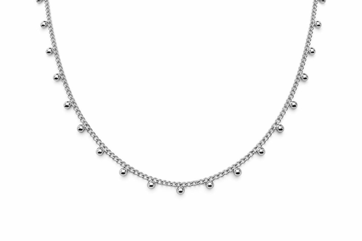 Bead Accent Chain Heart Links: Gold Finishing Dainty Stainless Steel | Jewelry Making, Sold by Yard, Durable Design