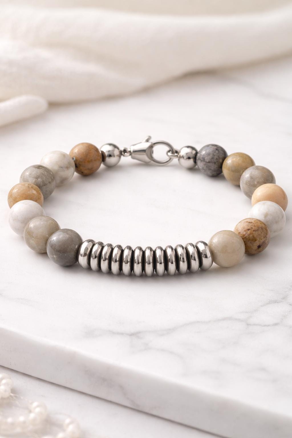 Plain Spacer Beads Roundel Stainless Steel, Silver Tone Finish (Size 6x3mm & 8x4mm, Hole 1.5-2mm, Durable Material)