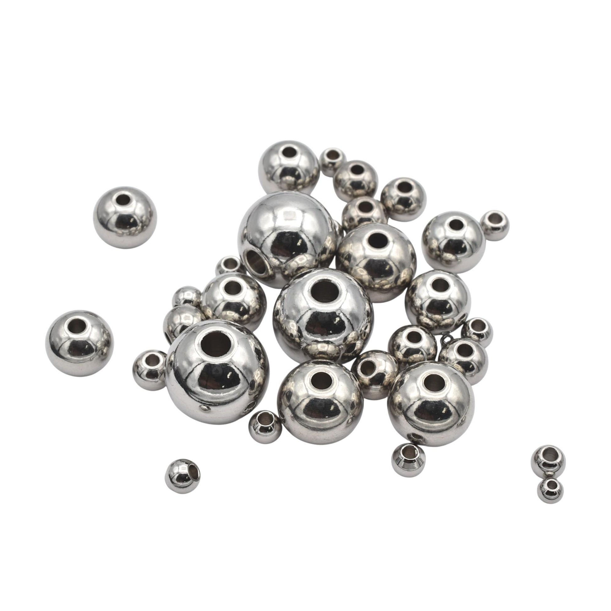 Spacer Beads 2mm Stainless Steel: Bright Silver Tone Jewelry Supplies (Tarnish-Resistant, Hypoallergenic, Multiple Sizes)