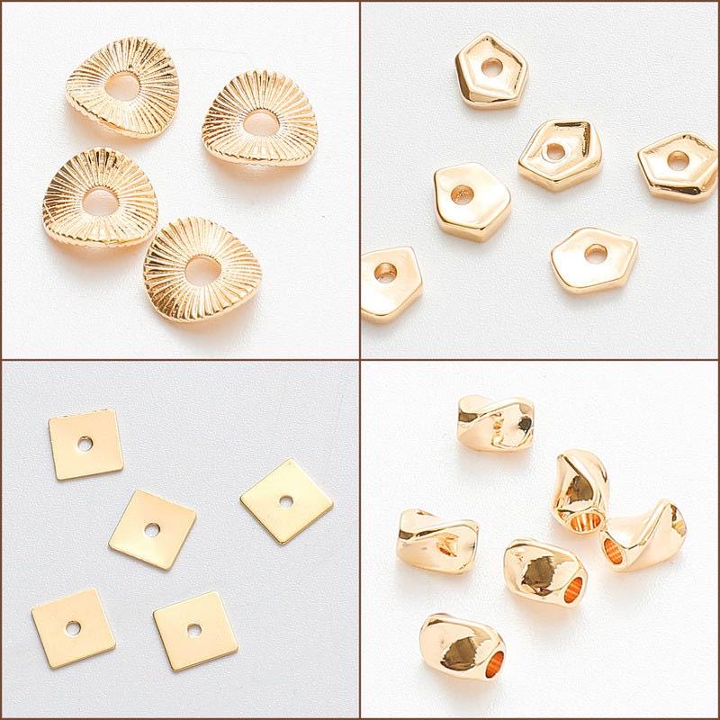 18K Gold Filled Alternative Roundel Spacer Beads: Plain & Twisted Tube Styles - Durable, Water Resistant, Base Findings