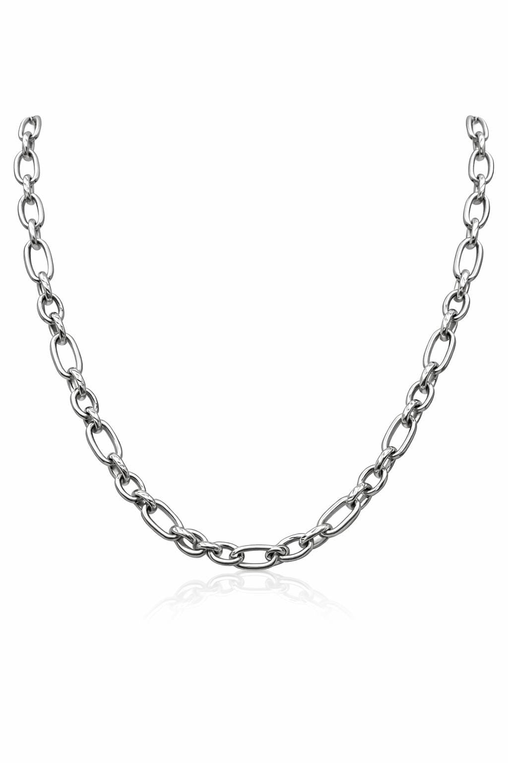 Textured Chain Links Oval - Gold & Silver Mixed Metal Chains - Jewelry Making Supplies, Durable Steel, Custom Length by Yard