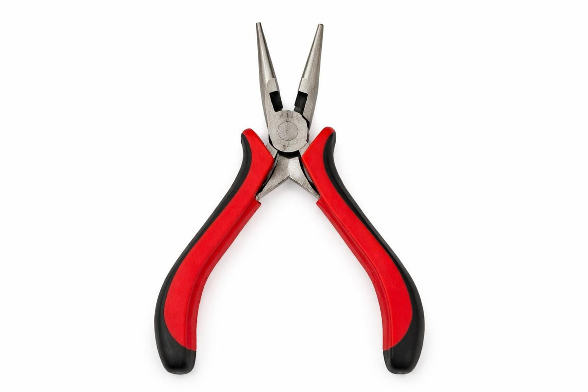 Economy Flat Nose Pliers Side Cutters: Pointed Precision Tips - Comfortable Grip, Lightweight Design for Jewelry Crafting