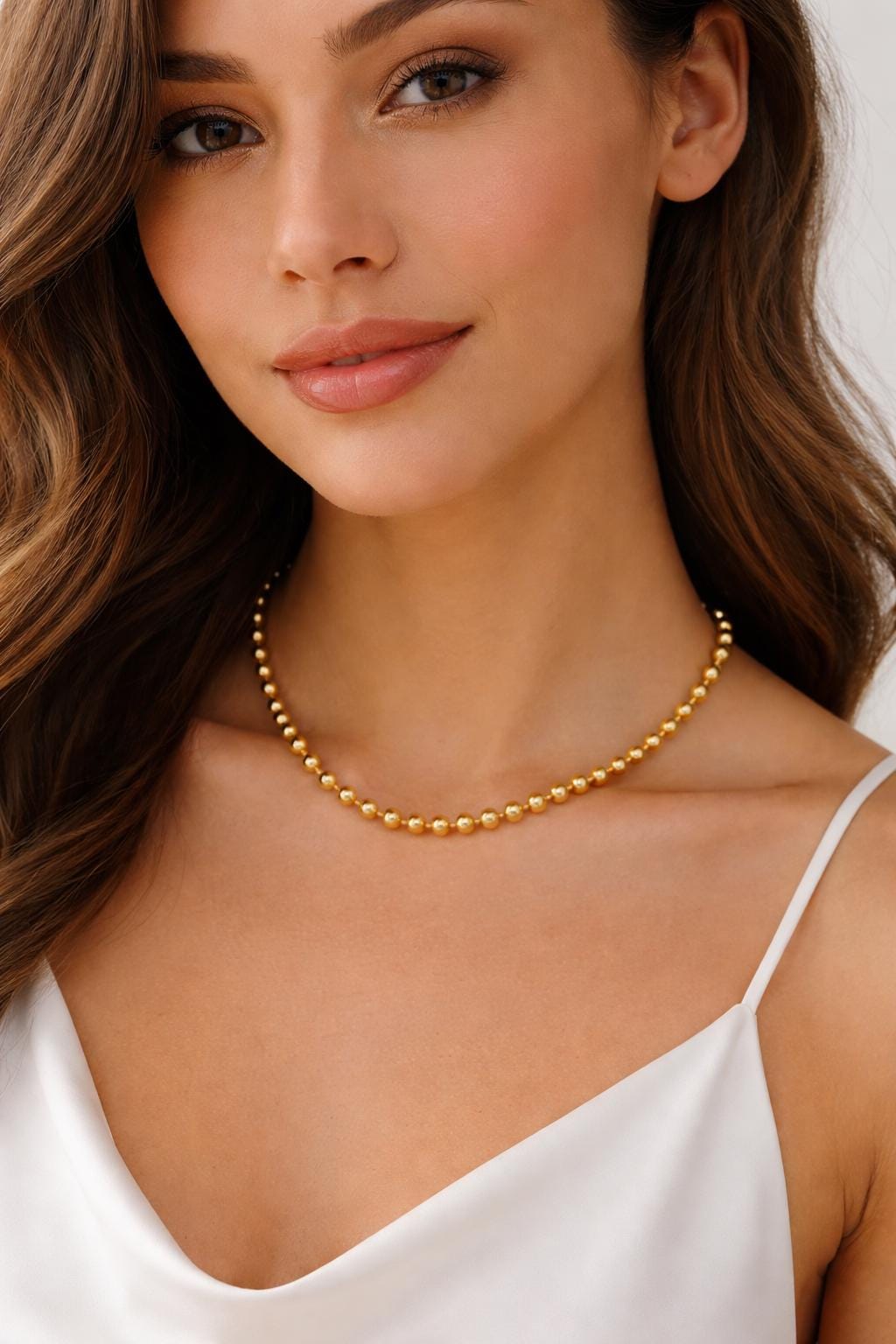 Gold Stainless Steel Ball Chain Twisted, Circle Link Jewelry Chain (4mm Width, Durable Gold Finish, Sold by Yard or Roll)