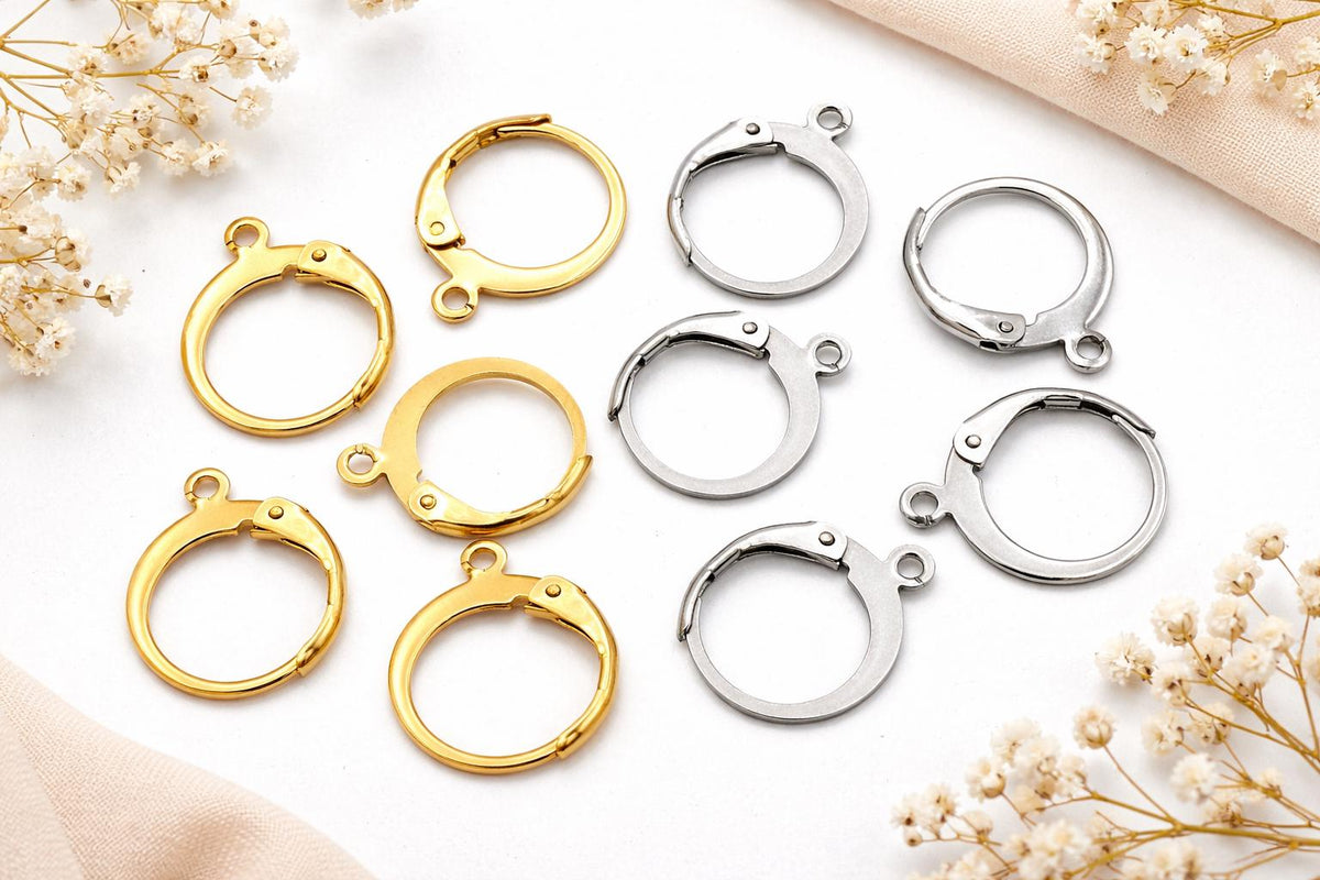 Gold Stainless Steel Lever Back Earring Hooks: Hypoallergenic, Durable Jewelry Findings