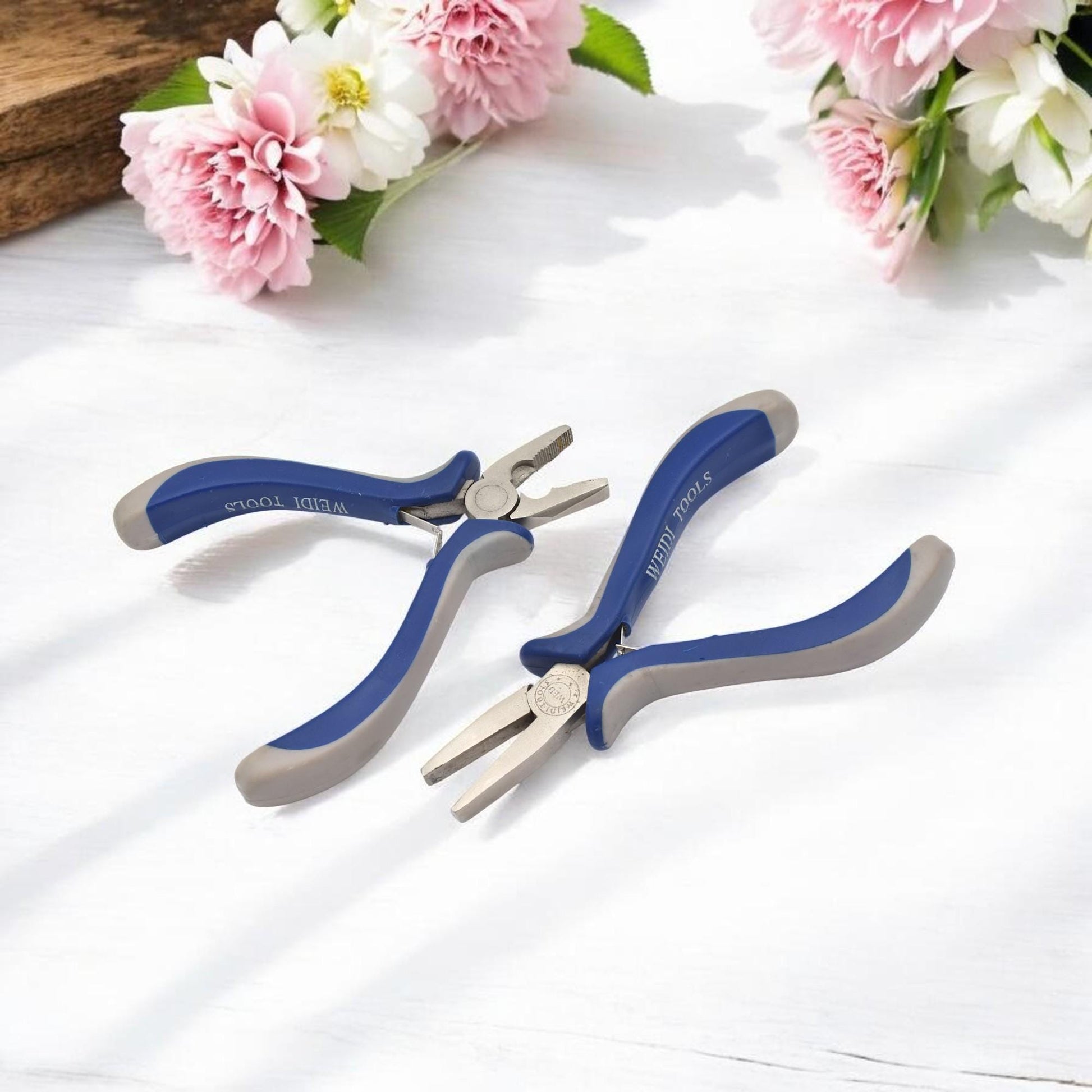 Jewelry Flat Nose Precision Pliers - Wire Wrapping Tool, Blue Comfort Grip Handles - Non-Slip, Durable Craft Use