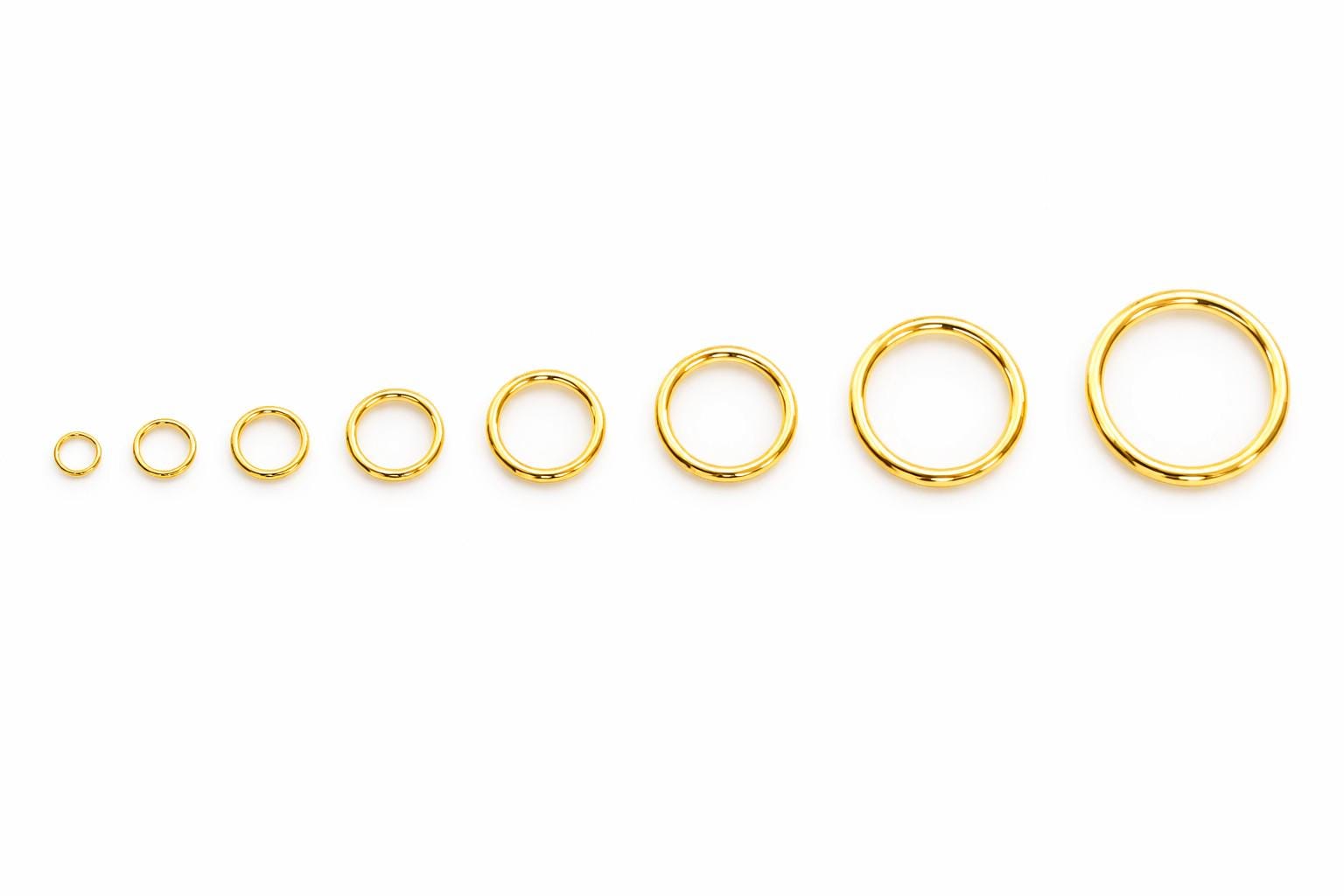 Gold Filled Alternative Jump Rings Open Closed Rings Set, Tarnish-Resistant Premium Finish (2mm-12mm Sizes, Smooth Edges)