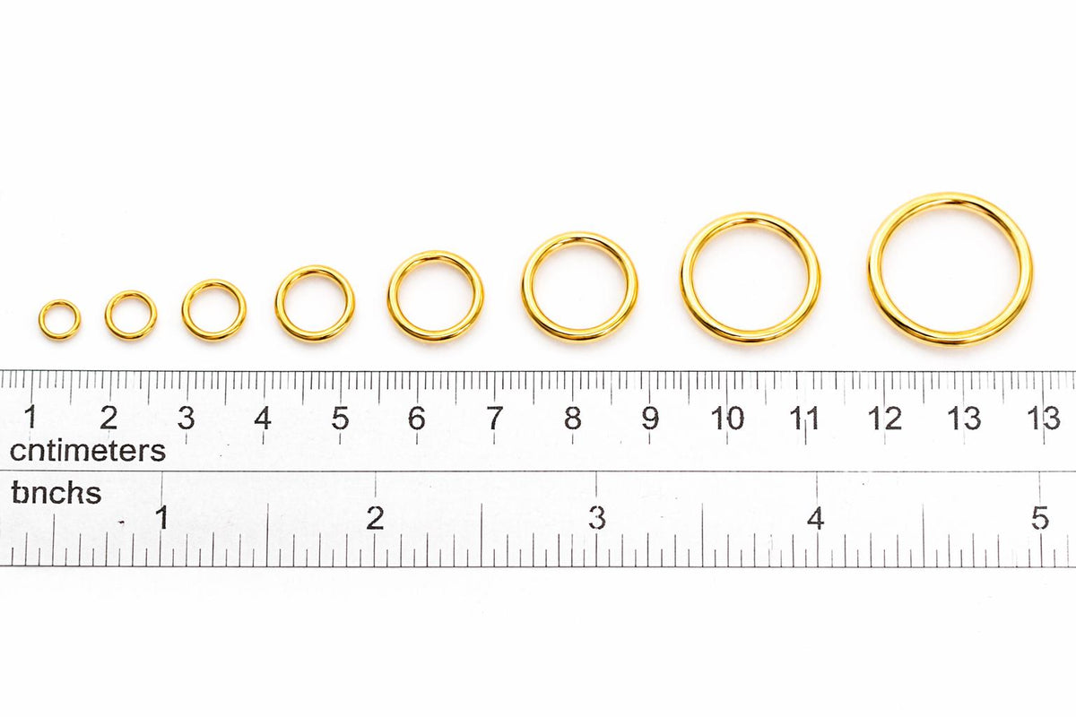 Gold Filled Alternative Jump Rings Open Closed Rings Set, Tarnish-Resistant Premium Finish (2mm-12mm Sizes, Smooth Edges)