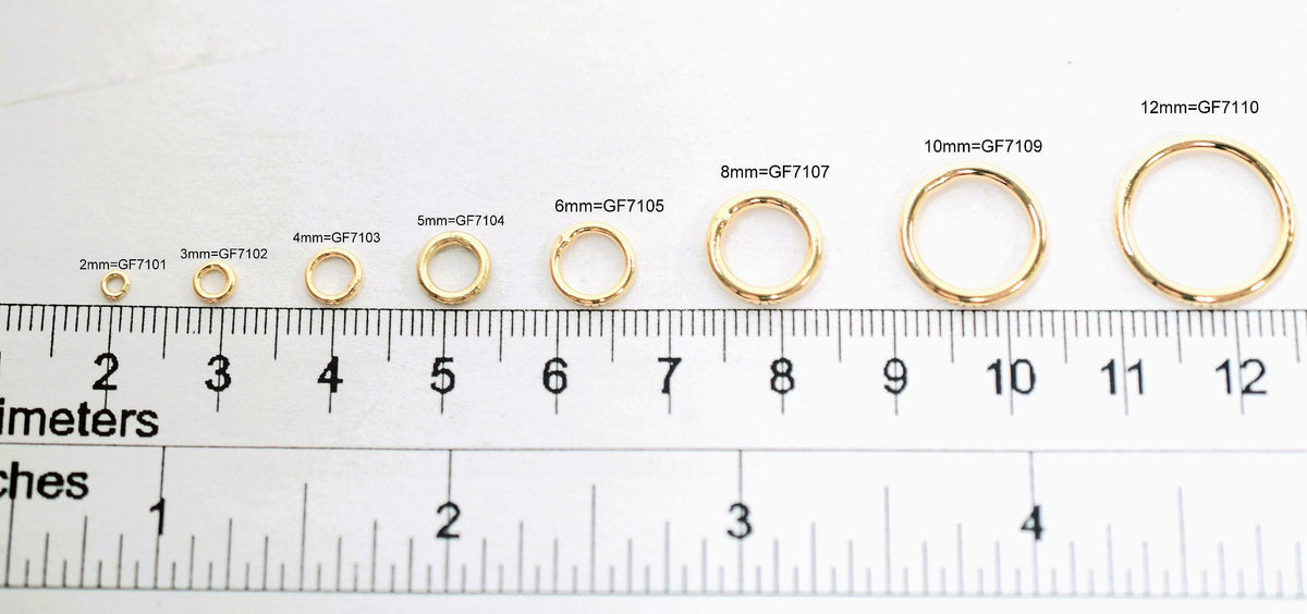 Gold Filled Alternative Jump Rings Open Closed Rings Set, Tarnish-Resistant Premium Finish (2mm-12mm Sizes, Smooth Edges)