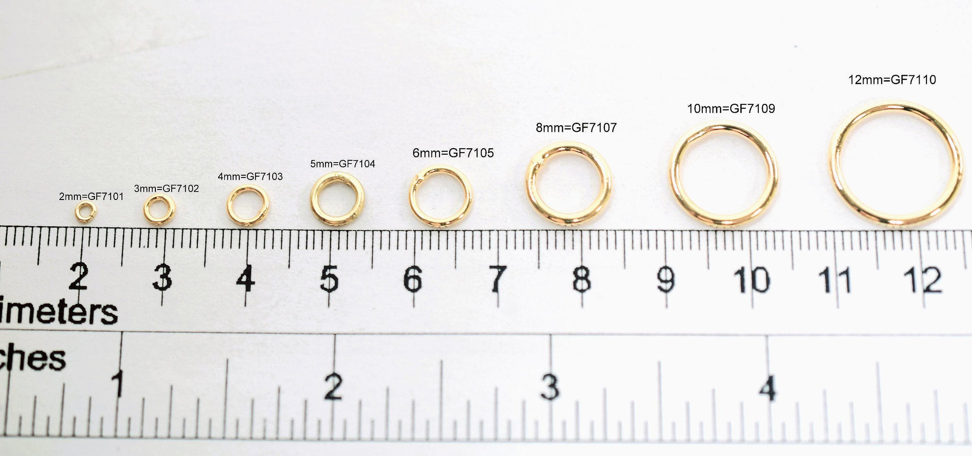 Gold Filled Alternative Jump Rings Open Closed Rings Set, Tarnish-Resistant Premium Finish (2mm-12mm Sizes, Smooth Edges)