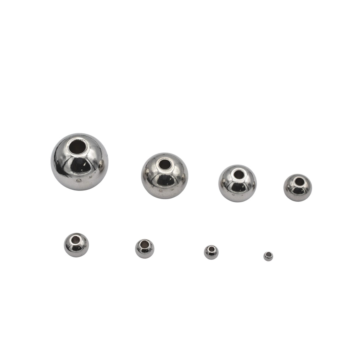 Spacer Beads 2mm Stainless Steel: Bright Silver Tone Jewelry Supplies (Tarnish-Resistant, Hypoallergenic, Multiple Sizes)