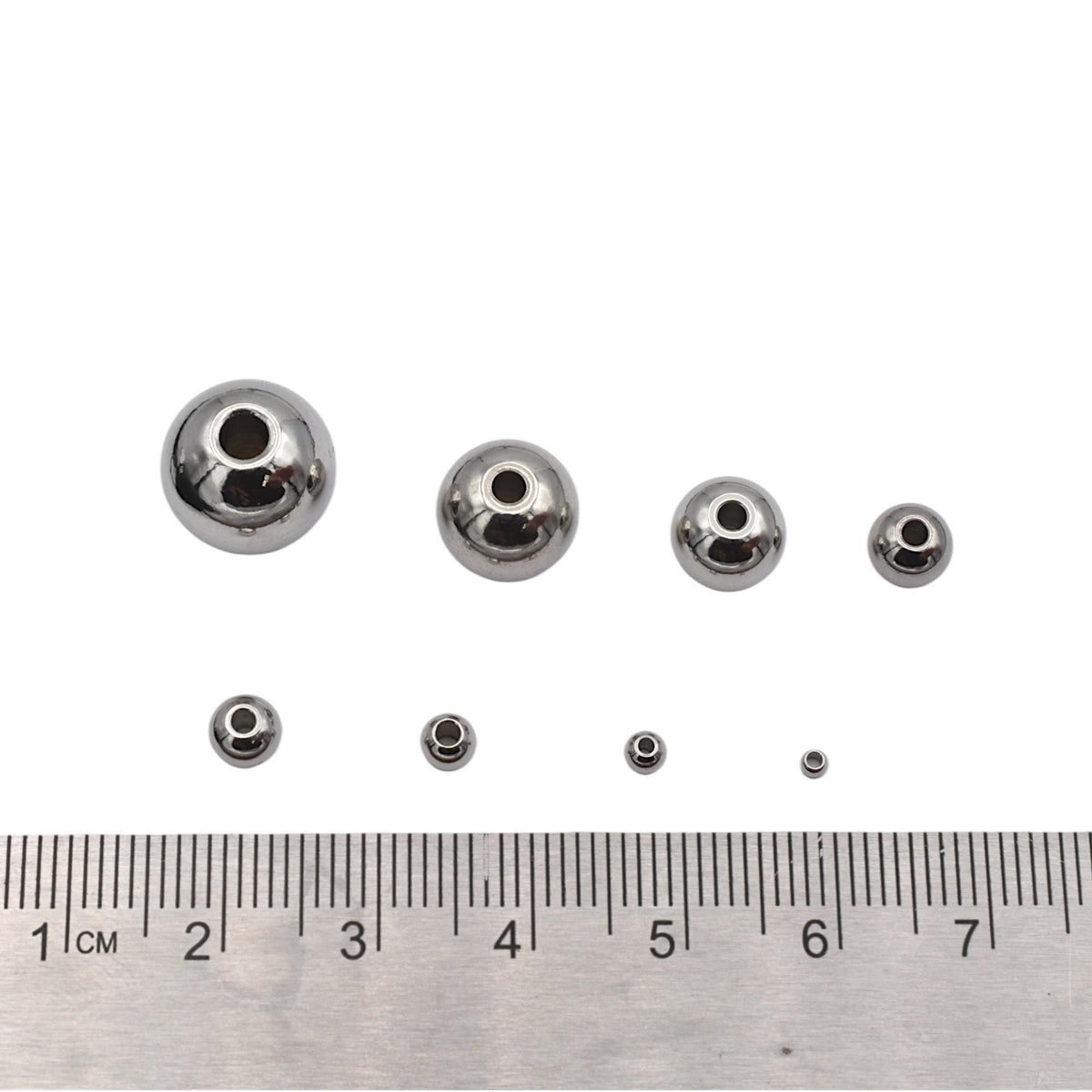 Spacer Beads 2mm Stainless Steel, Round Smooth Mirror Finish (Hypoallergenic, Tarnish-Resistant, Bulk Jewelry Components)