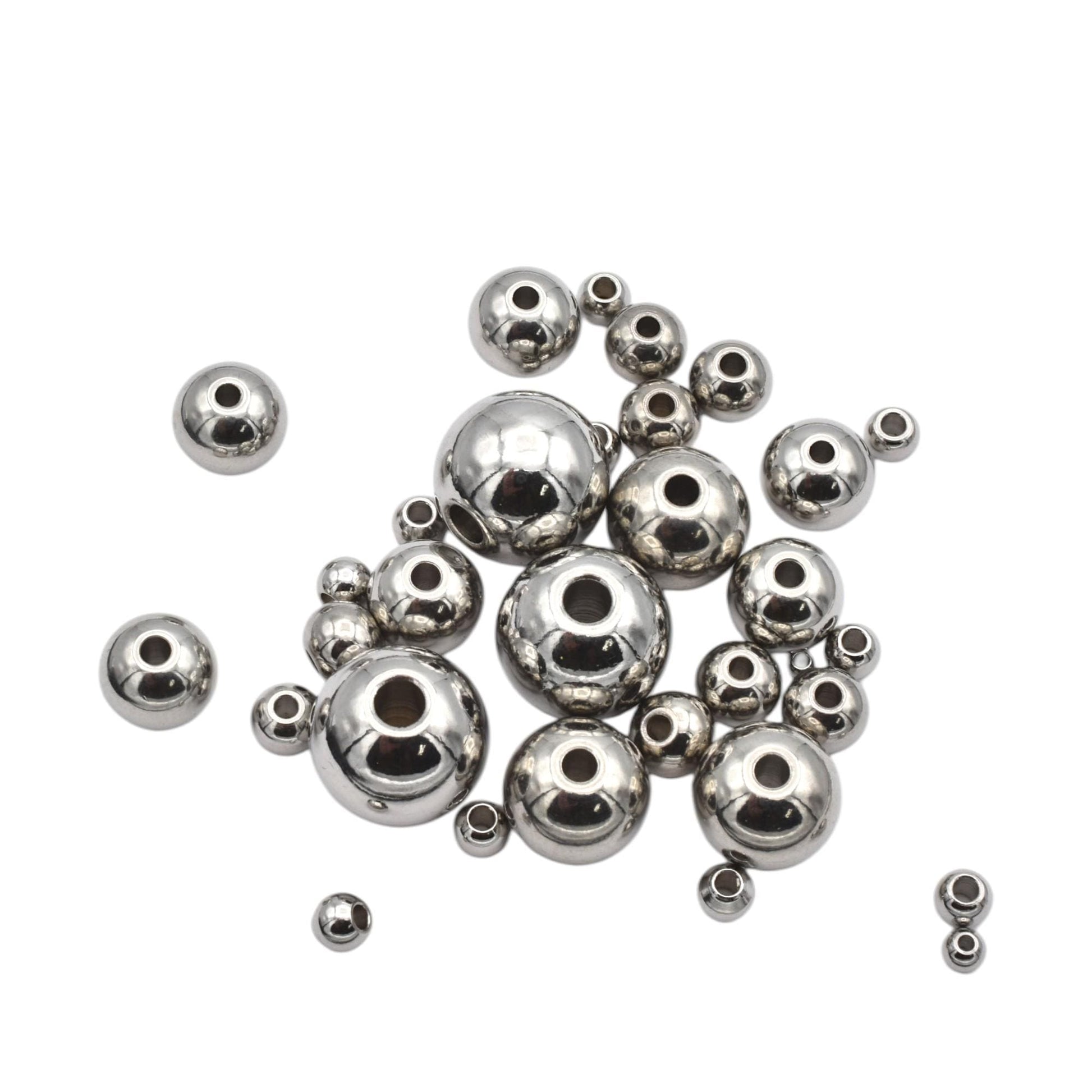 Spacer Beads 2mm Stainless Steel: Bright Silver Tone Jewelry Supplies (Tarnish-Resistant, Hypoallergenic, Multiple Sizes)