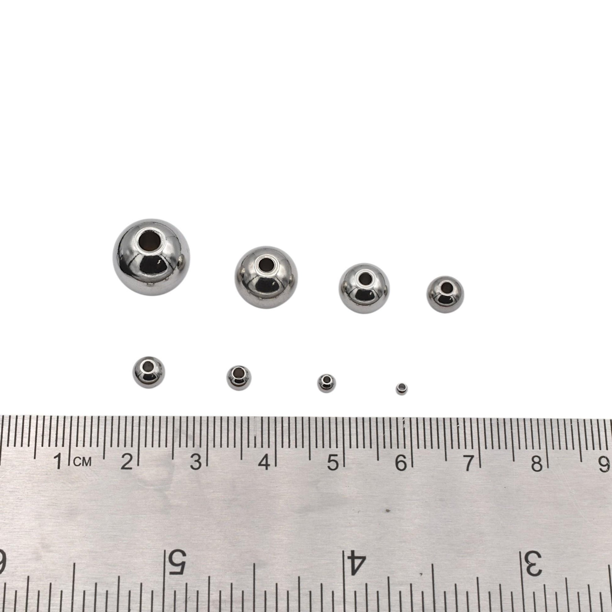 Spacer Beads 2mm Stainless Steel: Bright Silver Tone Jewelry Supplies (Tarnish-Resistant, Hypoallergenic, Multiple Sizes)