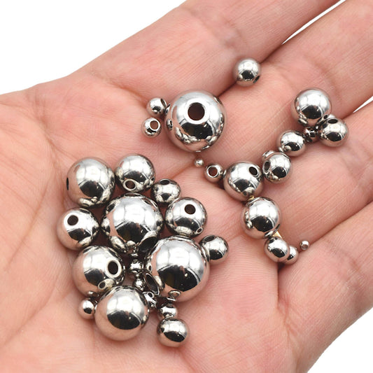 Spacer Beads 2mm Stainless Steel: Bright Silver Tone Jewelry Supplies (Tarnish-Resistant, Hypoallergenic, Multiple Sizes)
