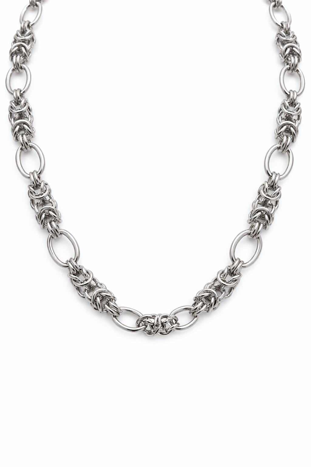 Gold And Silver Oval Link Chain, Textured Stainless Steel (Heavy Duty Links, Gold Finishing, Sold By Yard)