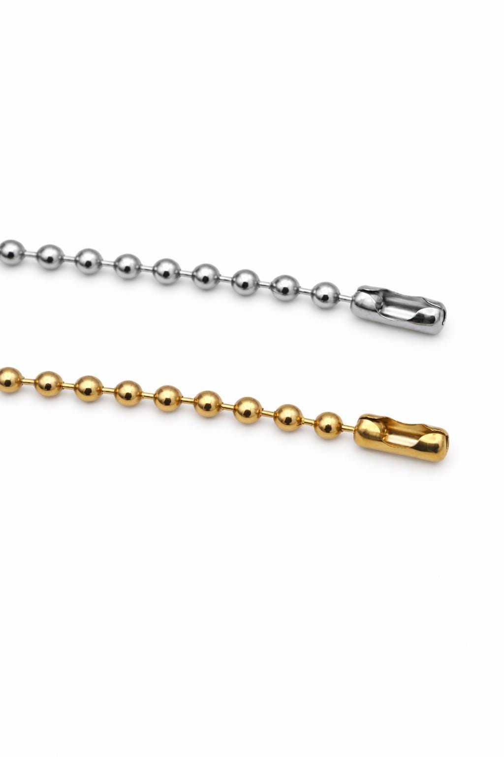 Gold Stainless Steel Ball Chain Twisted, Circle Link Jewelry Chain (4mm Width, Durable Gold Finish, Sold by Yard or Roll)
