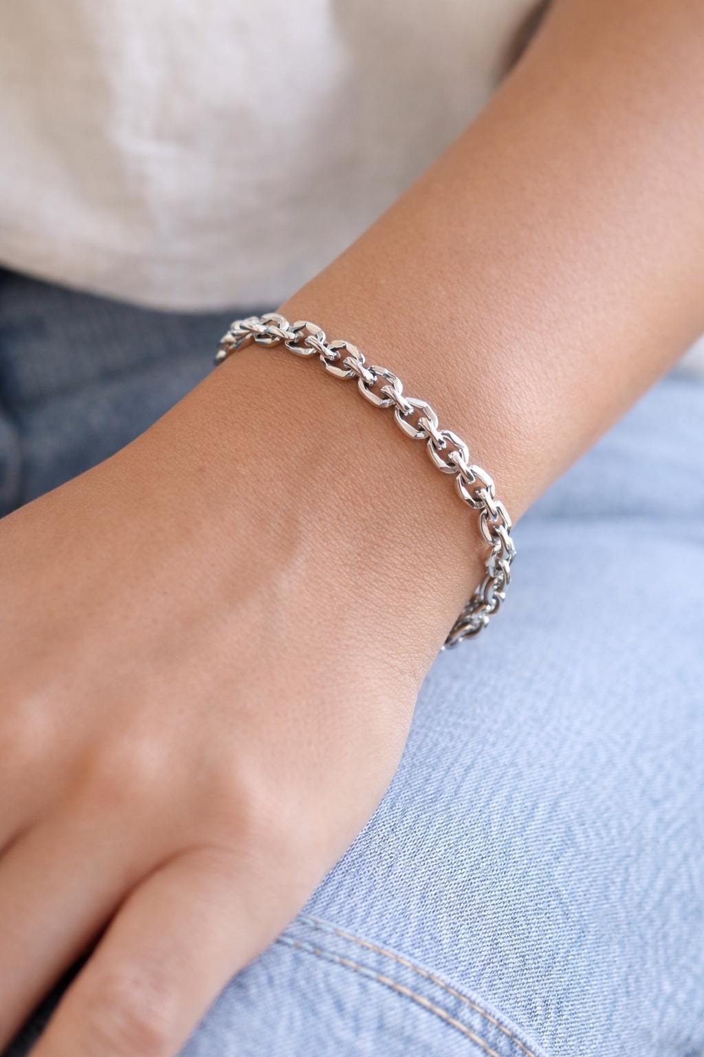 Link Chain Bar Jewelry - Stainless Steel Silver Tone Chains - Cable Snake Box Styles, Bulk Lengths, DIY Crafting