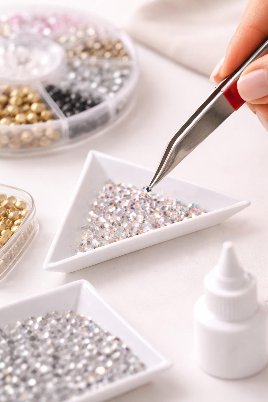 Curved Bent Tweezers: Precision Bent Tip - Jewelry Making Tool, Small Parts Handling, Durable Steel for Beading and Stone Placement