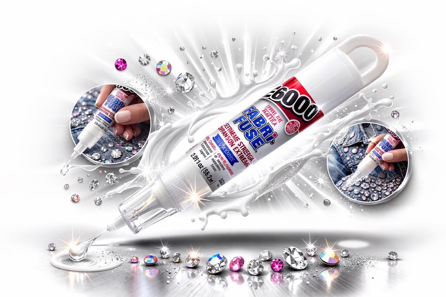 E6000 Fabri Fuse Fabric Adhesive - Clear Flexible Glue - Acid-Free, Washable, Textile Repair, 2 fl. oz