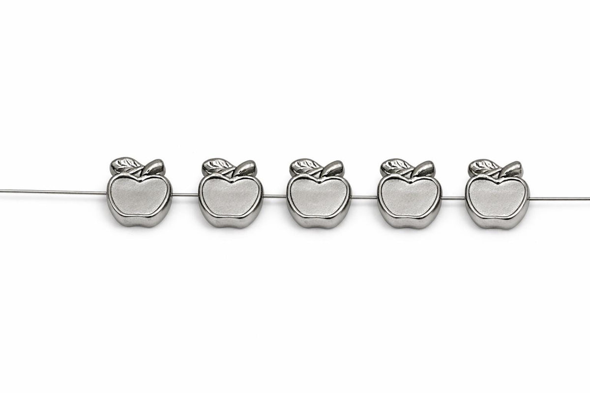 Bead Spacer Apple Daisy Star Barrel Beads, Gold Silver Finish (12 Pieces, Hypoallergenic Stainless Steel, Rust & Tarnish Resistant)