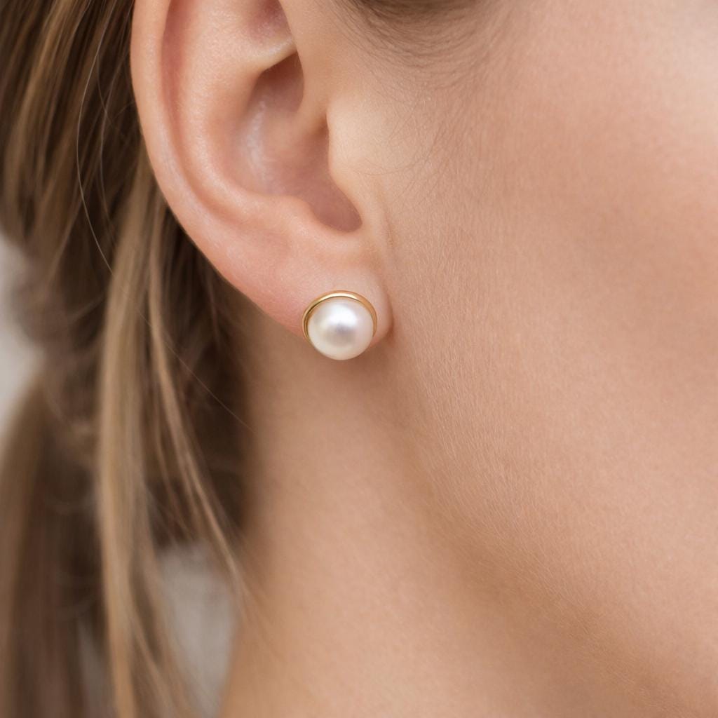 Ball Stud Earrings - Gold Filled Alternative Multiple Sizes, Minimalist Round Design - Hypoallergenic, Everyday Wear