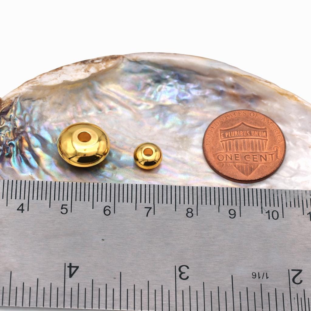 Gold Filled Findings - 8x3mm & 6x3mm Rondelle Spacer Beads - Electroplated Durable Finish, Copper Core, Crafting Jewelry Components