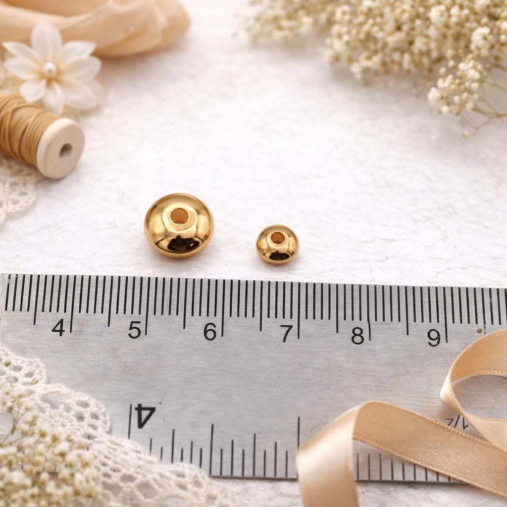 Gold Filled Findings - 8x3mm & 6x3mm Rondelle Spacer Beads - Electroplated Durable Finish, Copper Core, Crafting Jewelry Components