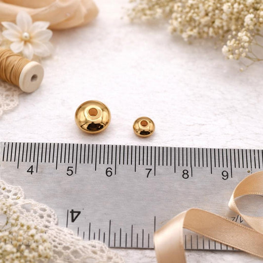 Gold Filled Findings - 8x3mm & 6x3mm Rondelle Spacer Beads - Electroplated Durable Finish, Copper Core, Crafting Jewelry Components