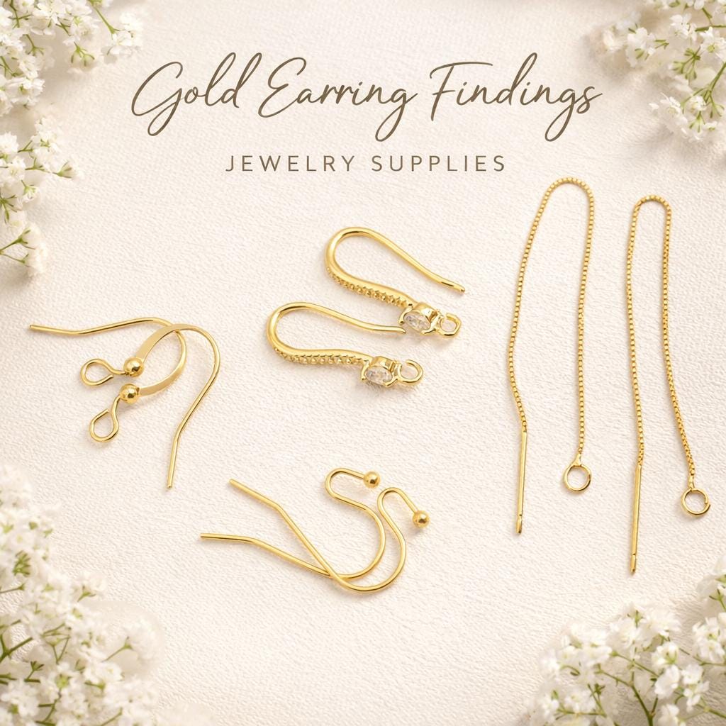 Gold Filled Earring Wires - 14k Threader Hooks - Secure Fit, Lightweight Design, Gold Tone for Jewelry Making