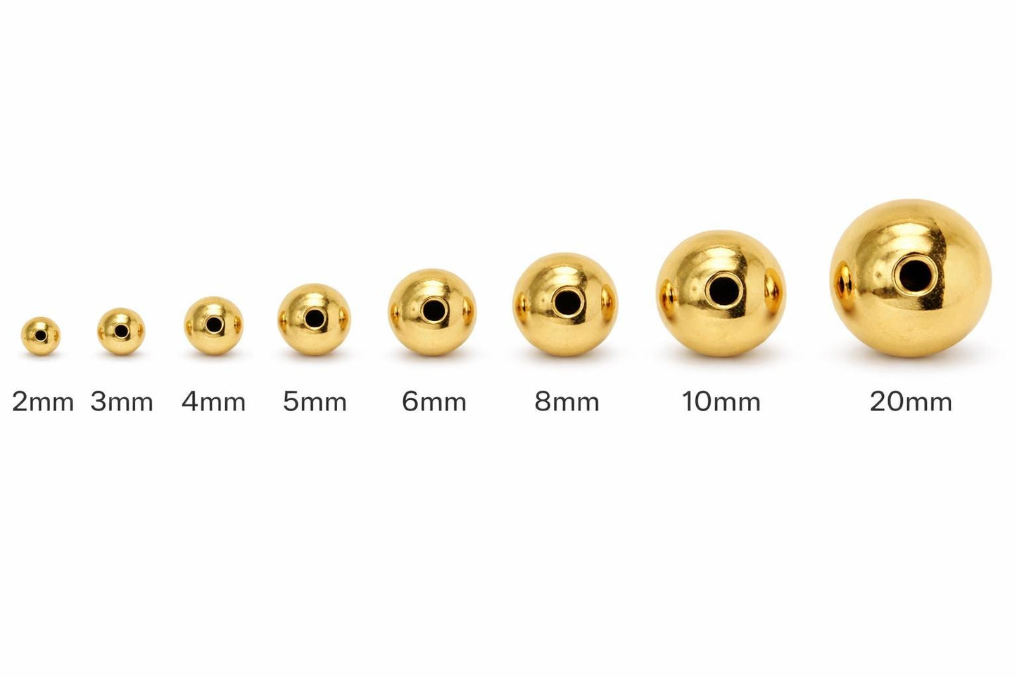 18K Findings EP Beads: Smooth Polished Gold Filled Alternative - Tarnish Resistant, Copper Base Metal, Multi-Size Options for Jewelry Making