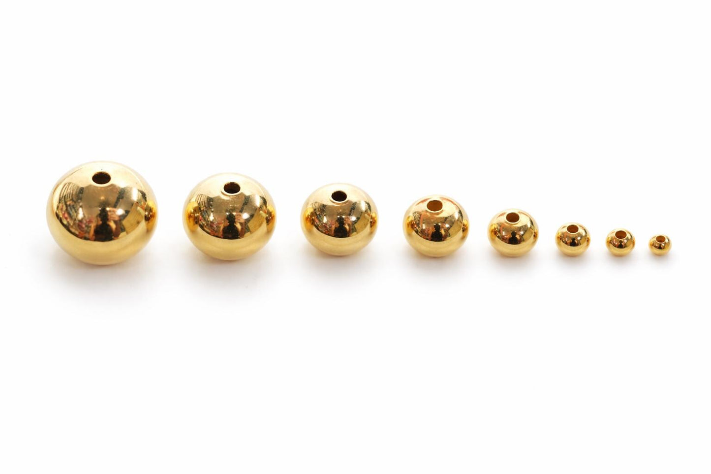 18K Findings EP Beads: Smooth Polished Gold Filled Alternative - Tarnish Resistant, Copper Base Metal, Multi-Size Options for Jewelry Making