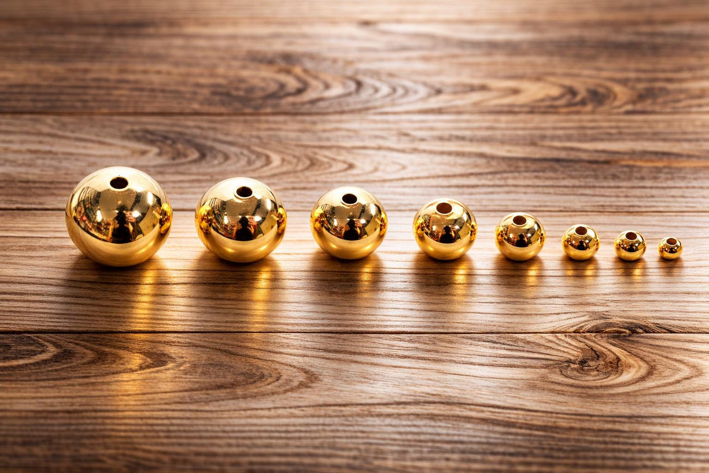 18K Findings EP Beads: Smooth Polished Gold Filled Alternative - Tarnish Resistant, Copper Base Metal, Multi-Size Options for Jewelry Making