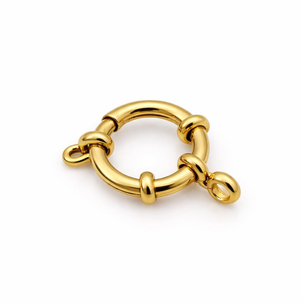 Anchor Ring Clasps Gold-Finishing Stainless Steel - Durable Spring Closures, Jewelry Hardware , Hypoallergenic, Multiple Sizes