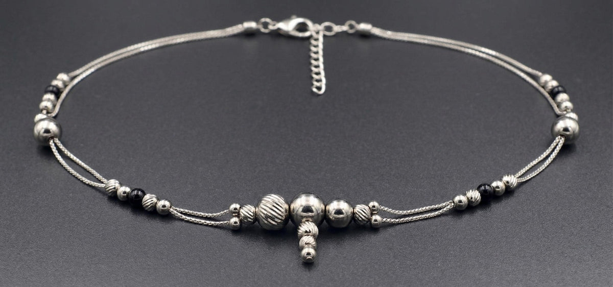 Diamond Cut Beads - Mixed Size Stainless Steel Spacers - Silver Tone Round Balls, Smooth & Textured, Jewelry Craft