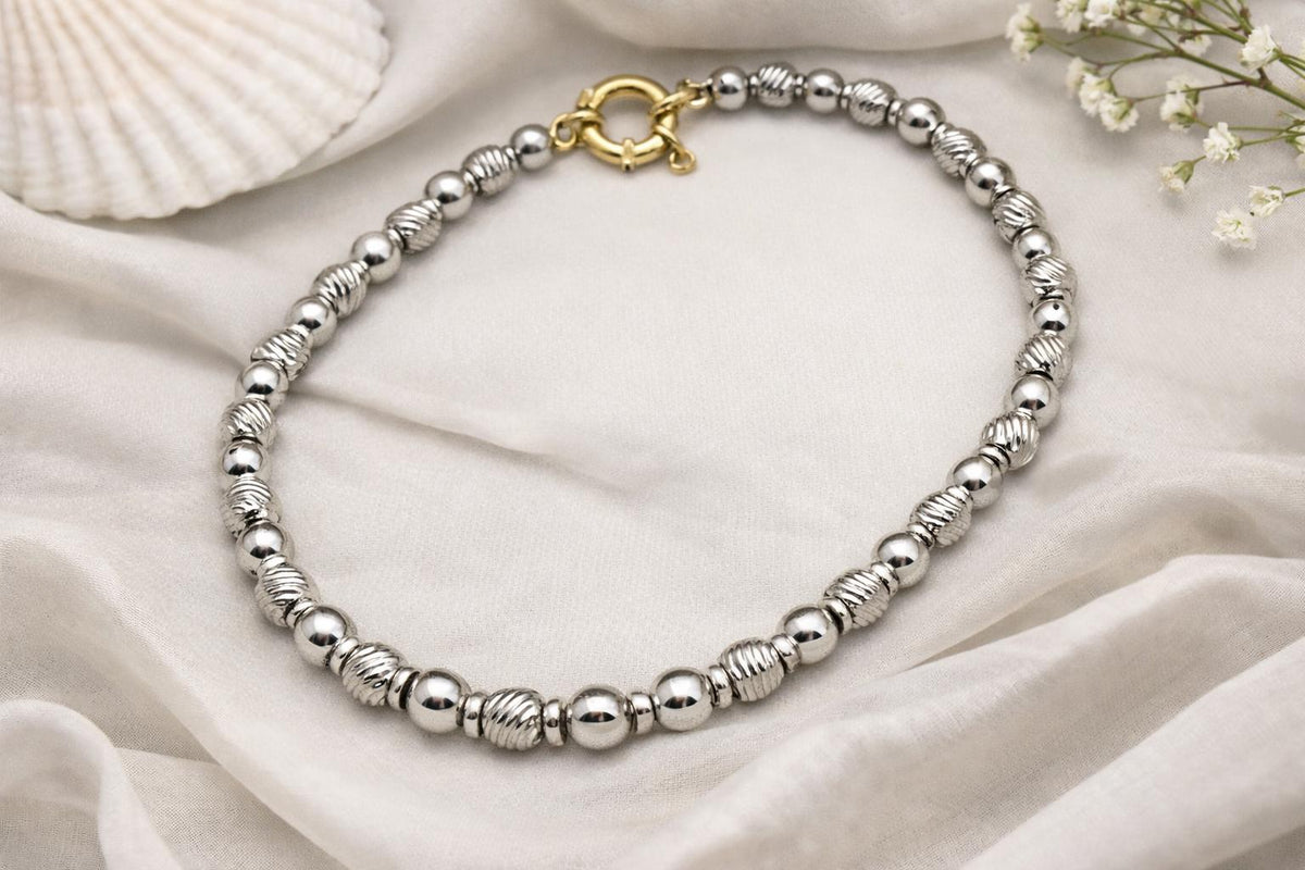 Diamond Cut Beads - Mixed Size Stainless Steel Spacers - Silver Tone Round Balls, Smooth & Textured, Jewelry Craft __etsy:7843404514