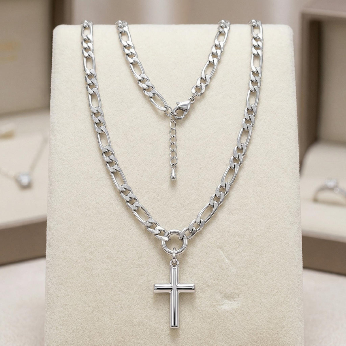 Figaro Link Chain - Durable Stainless Steel Jewelry Chain - Silver Tone, Classic Pattern, 3mm to 6mm Sizes for DIY