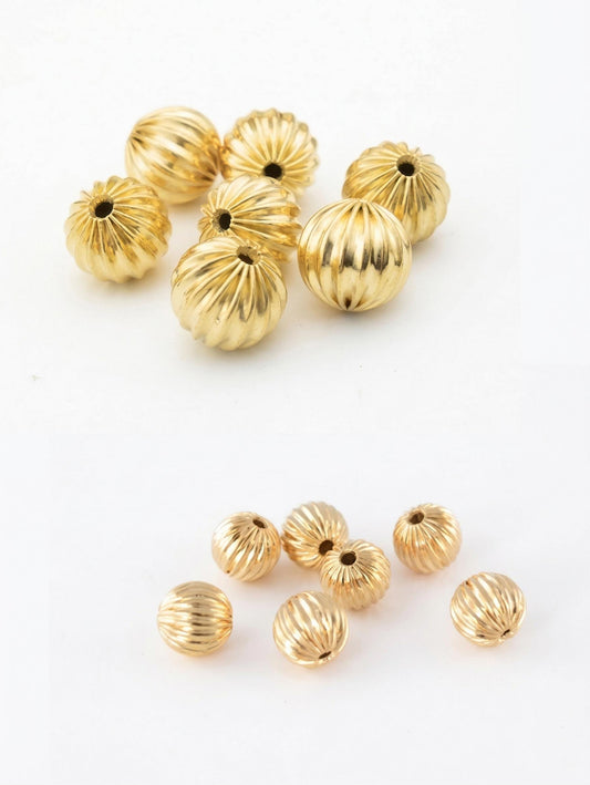 Gold Filled Alternative 18K/14K Jewelry Findings, Watermelon Diamond Cut Round Balls (Sizes 4mm-10mm)