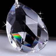 Crystal Chandelier Faceted Teardrop Prisms, Clear AB Iridescent (50x28mm, Glass, Single Hole Hanging Charms)