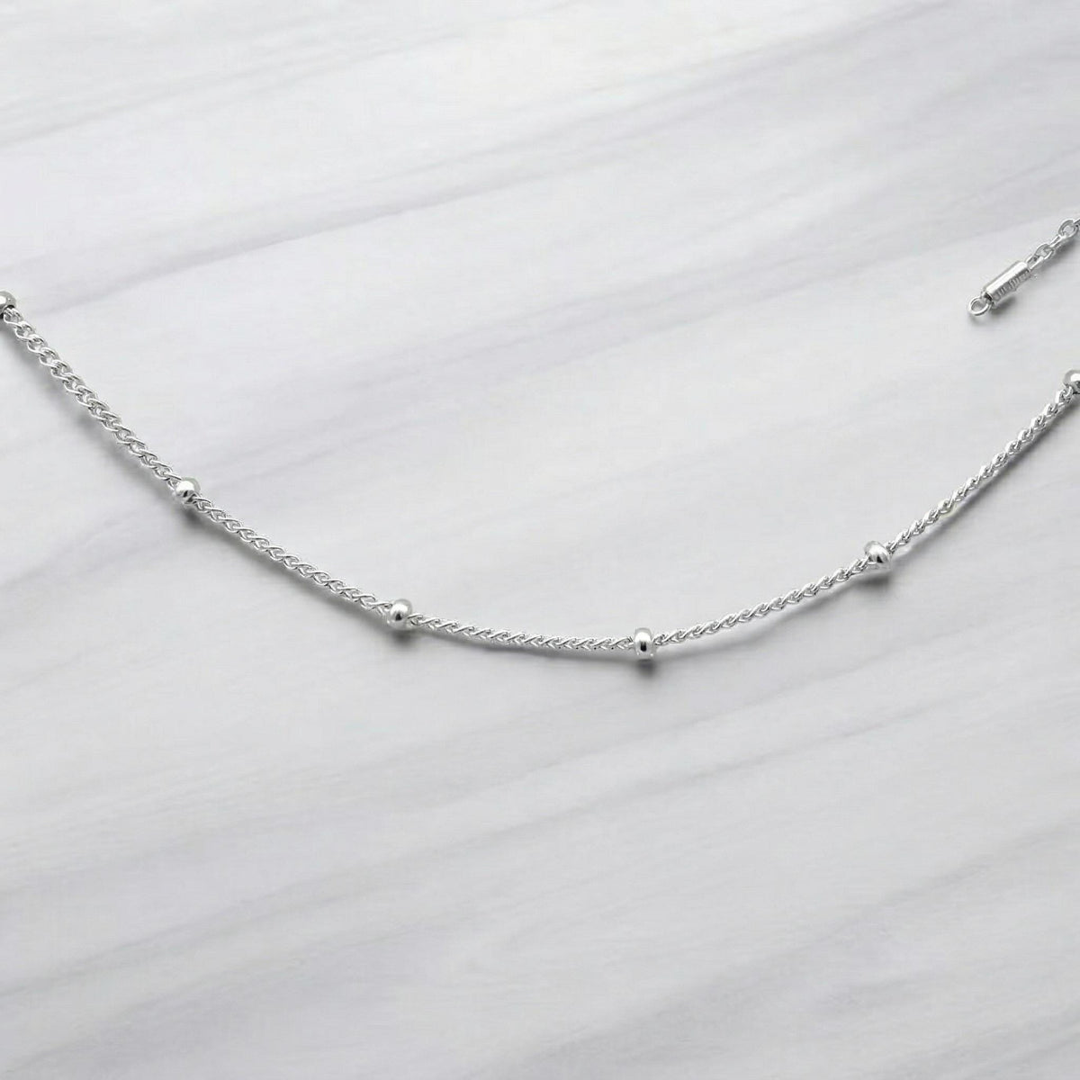 Bar Chain Satellite Jewelry Chain: Silver Tone Stainless Steel Craft Links (Bar, Beaded & Extension Styles, 11 Yard Roll)